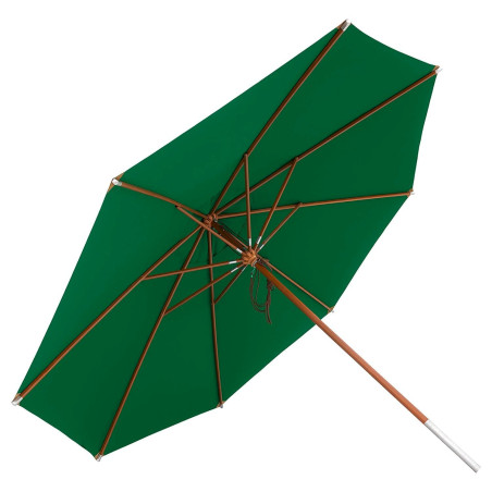 Parasol Ø4m en bois et toile polyester - vert foncé