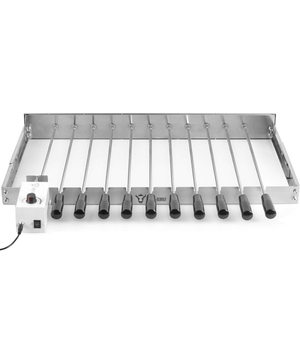 BBQ-Toro Edelstahl Grillaufsatz mit 11 Spießen 70x26-40cm Motor links