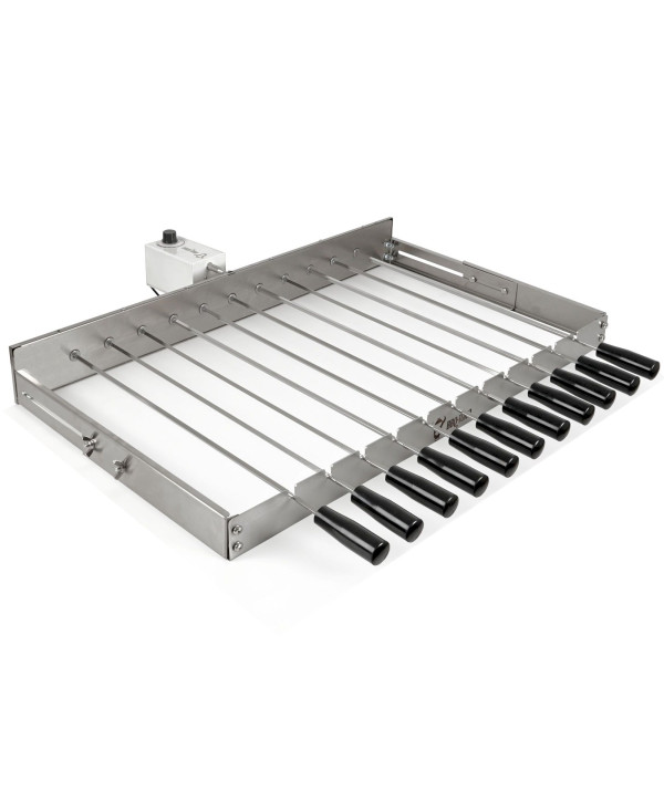 BBQ-Toro Edelstahl Grillaufsatz mit 11 Spießen 70x26-40cm Motor hinten