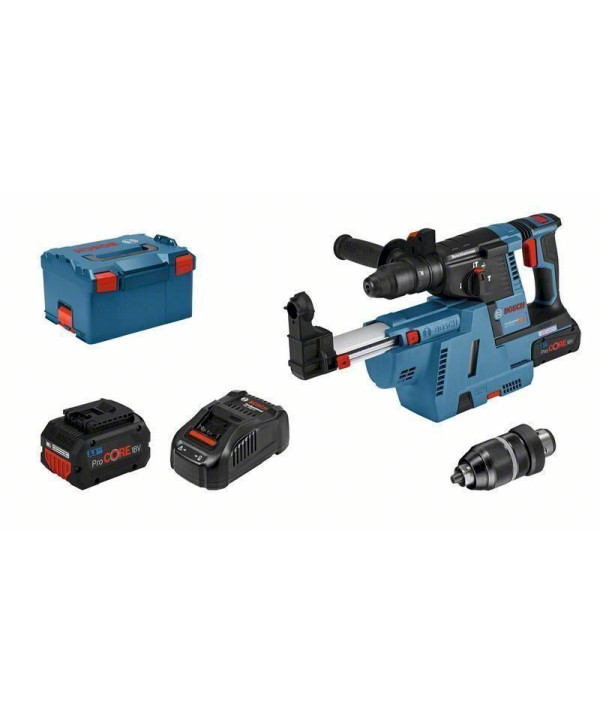 Bosch Akku-Bohrhammer GBH 18V-26 F mit SDS plus / 2x 5,5Ah ProCORE Akku + Ladegerät in L-Boxx - 061191000G