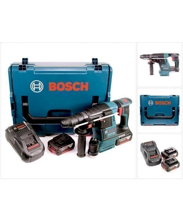 Bosch GBH 18 V-26 F Akku Bohrhammer Pro­fes­sio­nal SDS-Plus in L-Boxx mit 2x GBA 6 Ah Akku und GAL 1880 CV Ladegerät