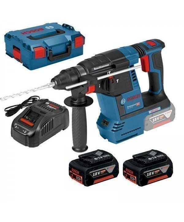 Bosch GBH 18V-26 F Professional Akku-Bohrhammer 2 x 5,0 Ah in L-Boxx + GAL1880 CV