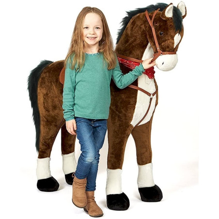 Pink Papaya Cheval Jouet XXL Herkules 125 cm Peluche géante