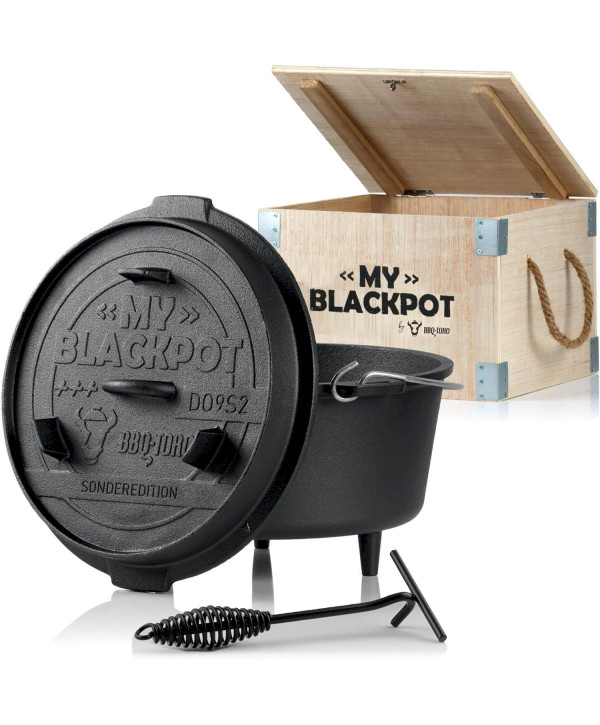 BBQ-Toro Dutch Oven "My Blackpot", 9,0 L Sonderedition inkl. Holzkiste, Gusstopf