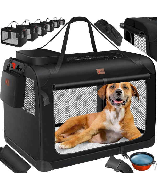 Lovpet Hundetransportbox faltbar 70x52x52cm schwarz