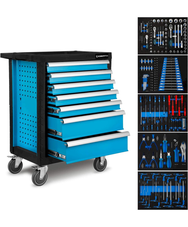 EBERTH Werkstattwagen mit 7 Schubfächern inkl. 5 mit Werkzeug