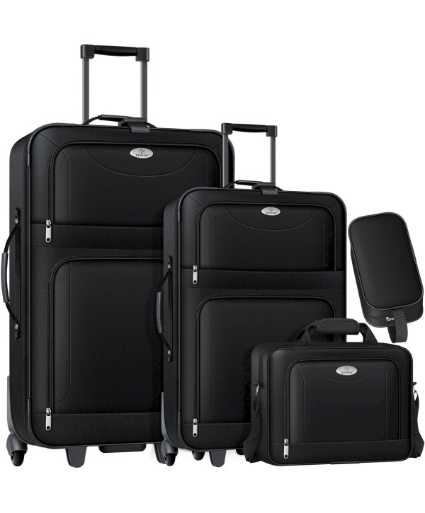 Set de 4 valises de voyage S-M-L-XL noir