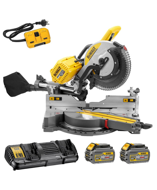 DeWalt DHS780T2A scie à onglets radiale secteur/sans fil ∅305mm (2x batteries 6Ah + chargeur)