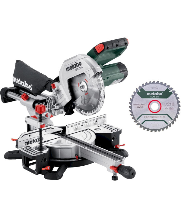 Metabo Kappsäge KGS 216 M Set + mit 2. Hartmetall-Sägeblatt (613216900)