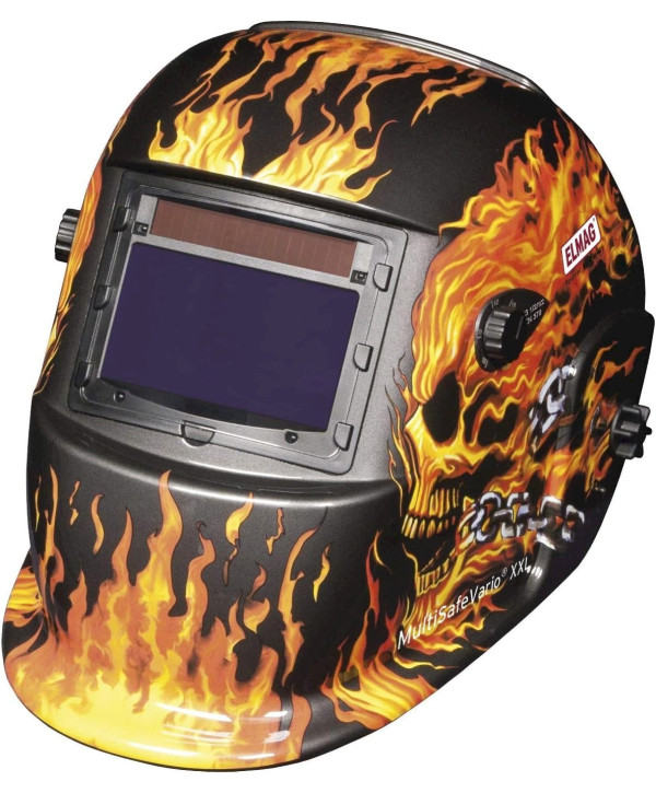 Elmag MMA Elektrodenschweißhelm Schweißhelm MultiSafe Vario Design "Flame"