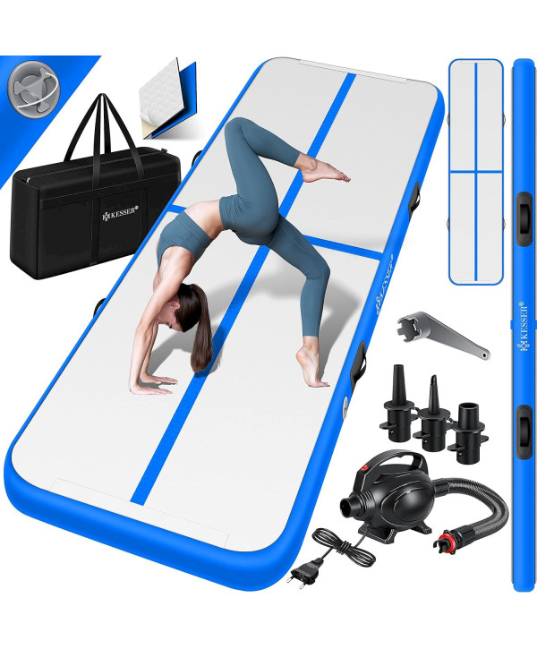 Tapis de gymnastique gonflable Airtrack 300x100x10cm bleu