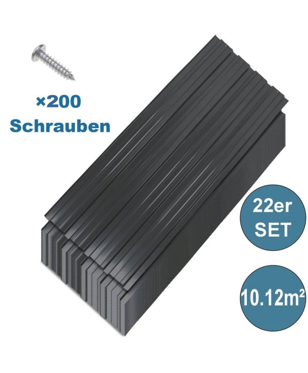 22x Trapezblech Dachblech für Gerätehaus 108cm x 42.6cm Anthrazit Profilblech Wandblech Wellblech Dachplatten