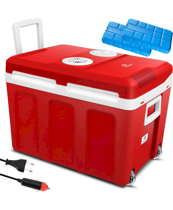 KESSER® 40L Glacière à roulettes 12V 230V Mini-réfrigérateur ROUGE