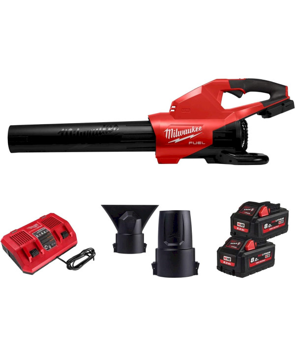 Milwaukee M18 F2BL-802 Akku-Laubbläser (mit 2x 8Ah Akkus und Ladegerät)